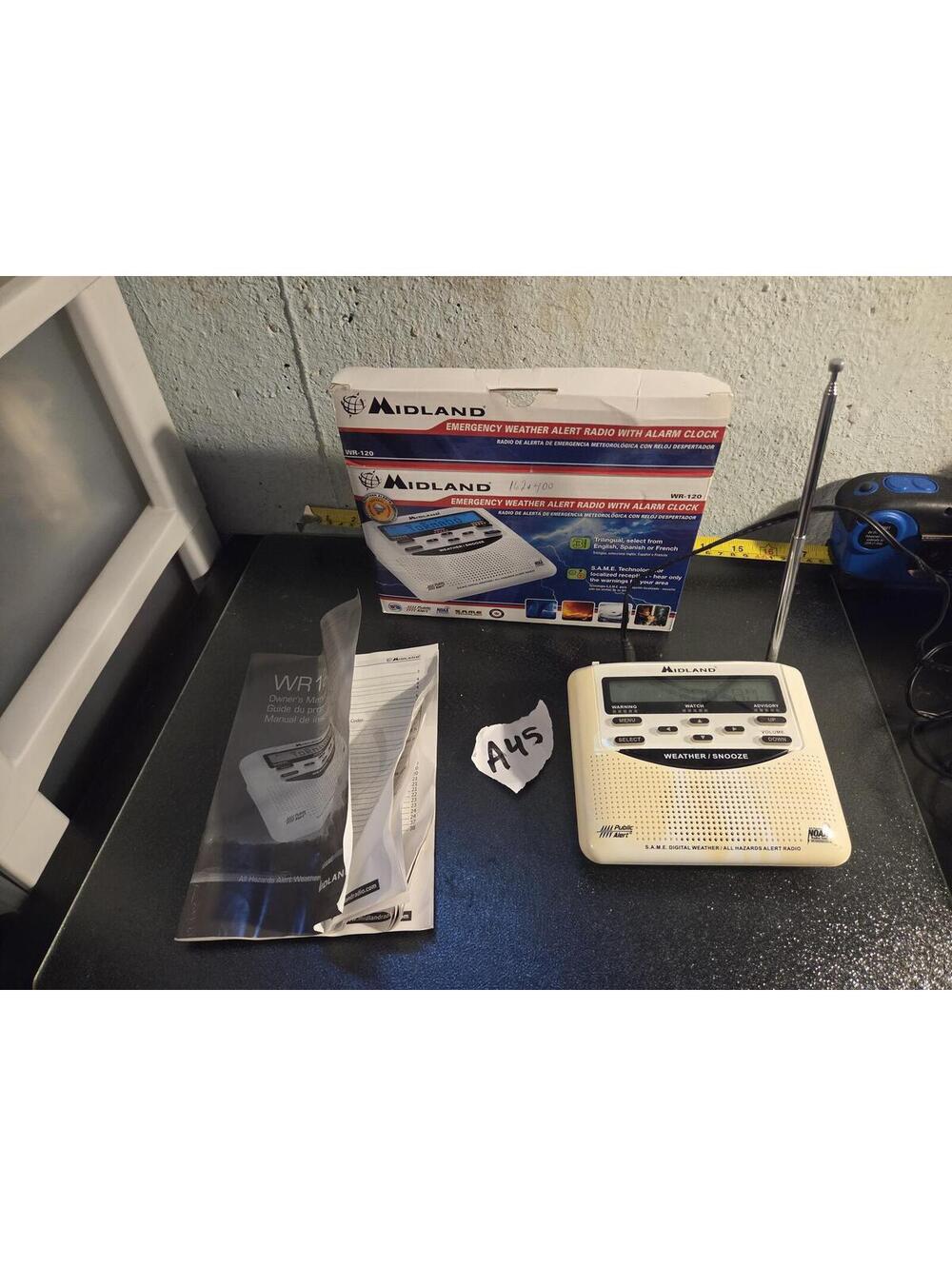 Midland WR120 NOAA Emergency Weather Alert Radio with S.A.M.E. | Box & Manual